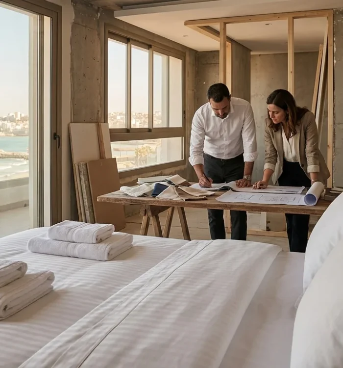 Rénovation hôtelière Tanger : textile sur mesure 2026